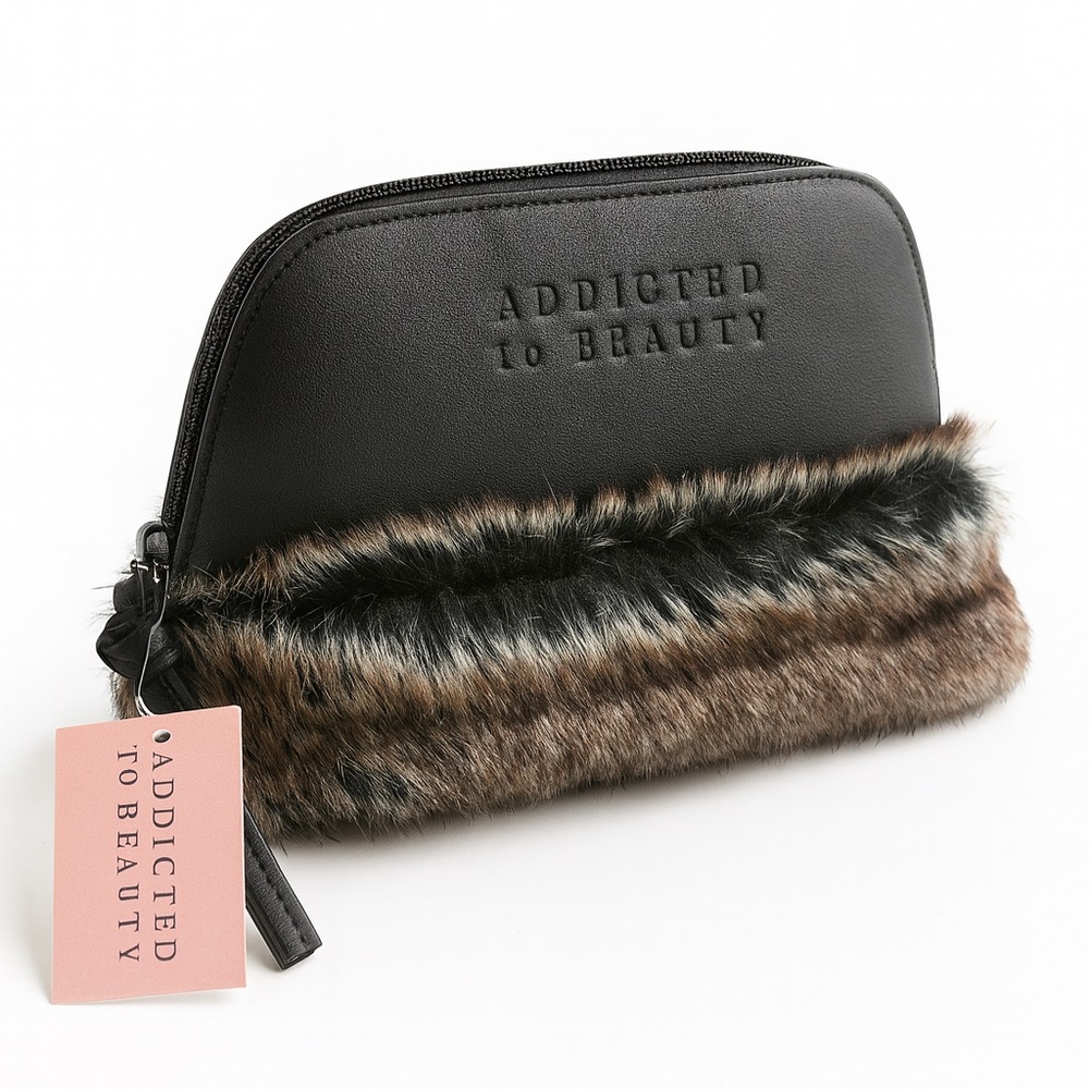 Black and Brown Fur Accent Bag